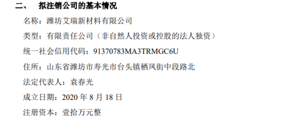 中寶環(huán)保擬注銷孫公司濰坊艾瑞新材料，聚焦核心業(yè)務(wù)優(yōu)化資產(chǎn)結(jié)構(gòu)