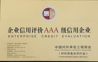 雙重認證！公司榮膺中國對外承包工程與對外勞務合作AAA級信用企業(yè)殊榮